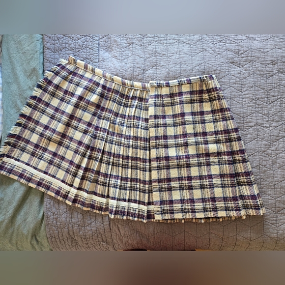 The Villager Vintage 100% Wool Pleated Wrap Skirt - Picture 4 of 11